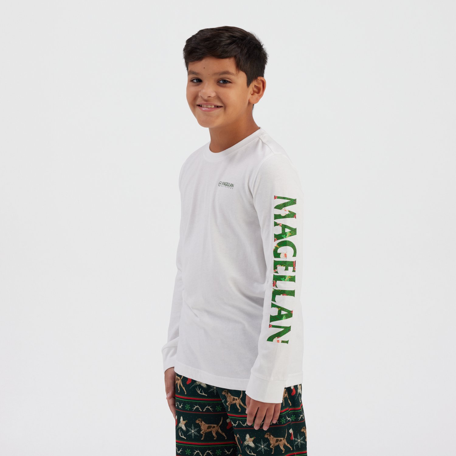 Magellan Outdoors Boys' Grotto Falls Holiday Ornament Long Sleeve T-shirt
