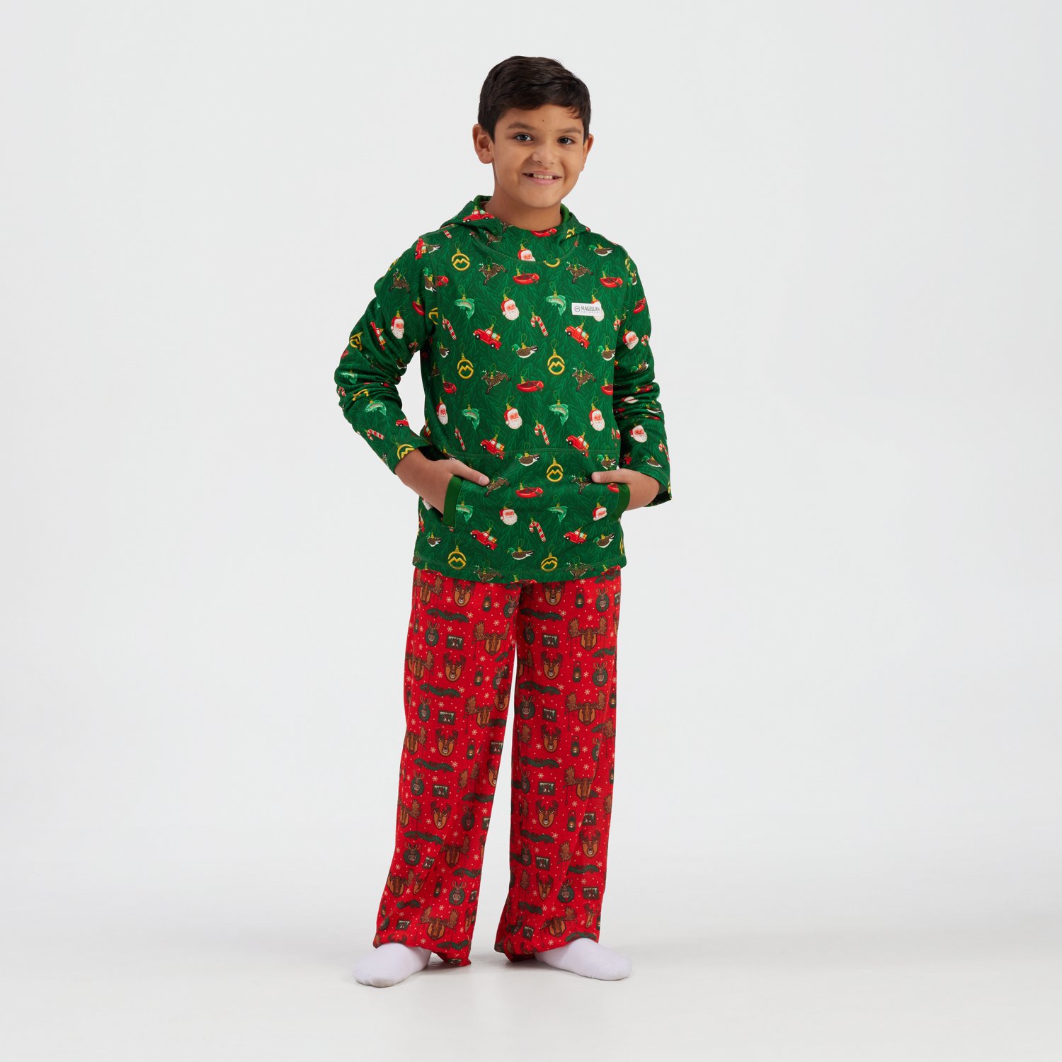 Magellan Outdoors Boys' Holiday Ornaments Fleece Hoodie - view number 2