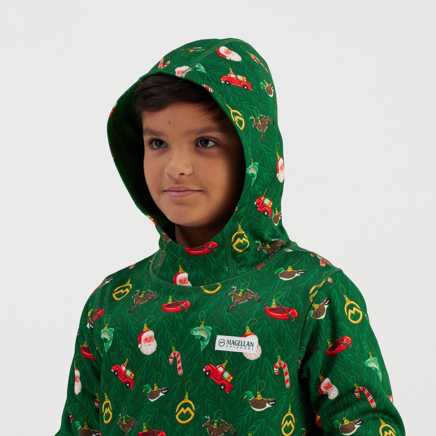 Magellan Outdoors Boys' Holiday Ornaments Fleece Hoodie - view number 3