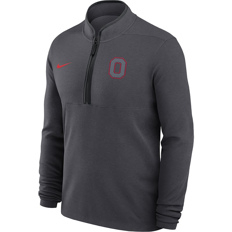 Nike Men's Anthracite Ohio State Buckeyes Color Pop Victory Dri-fit Half-Zip Pullover - Anthracite, Black