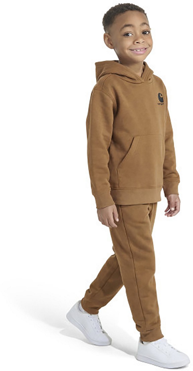 Carhartt Boys' 2-Piece Long Sleeve Hooded Sweatshirt and Elastic Waistband Fleece Pant Set - view number 3