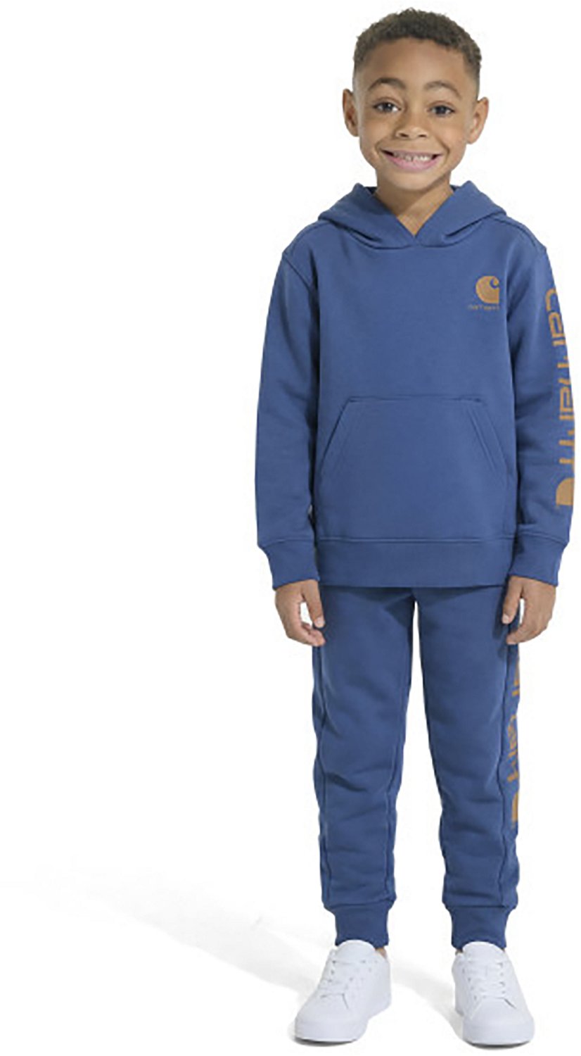 Carhartt Boys' 2-Piece Long Sleeve Hooded Sweatshirt and Elastic Waistband Fleece Pant Set