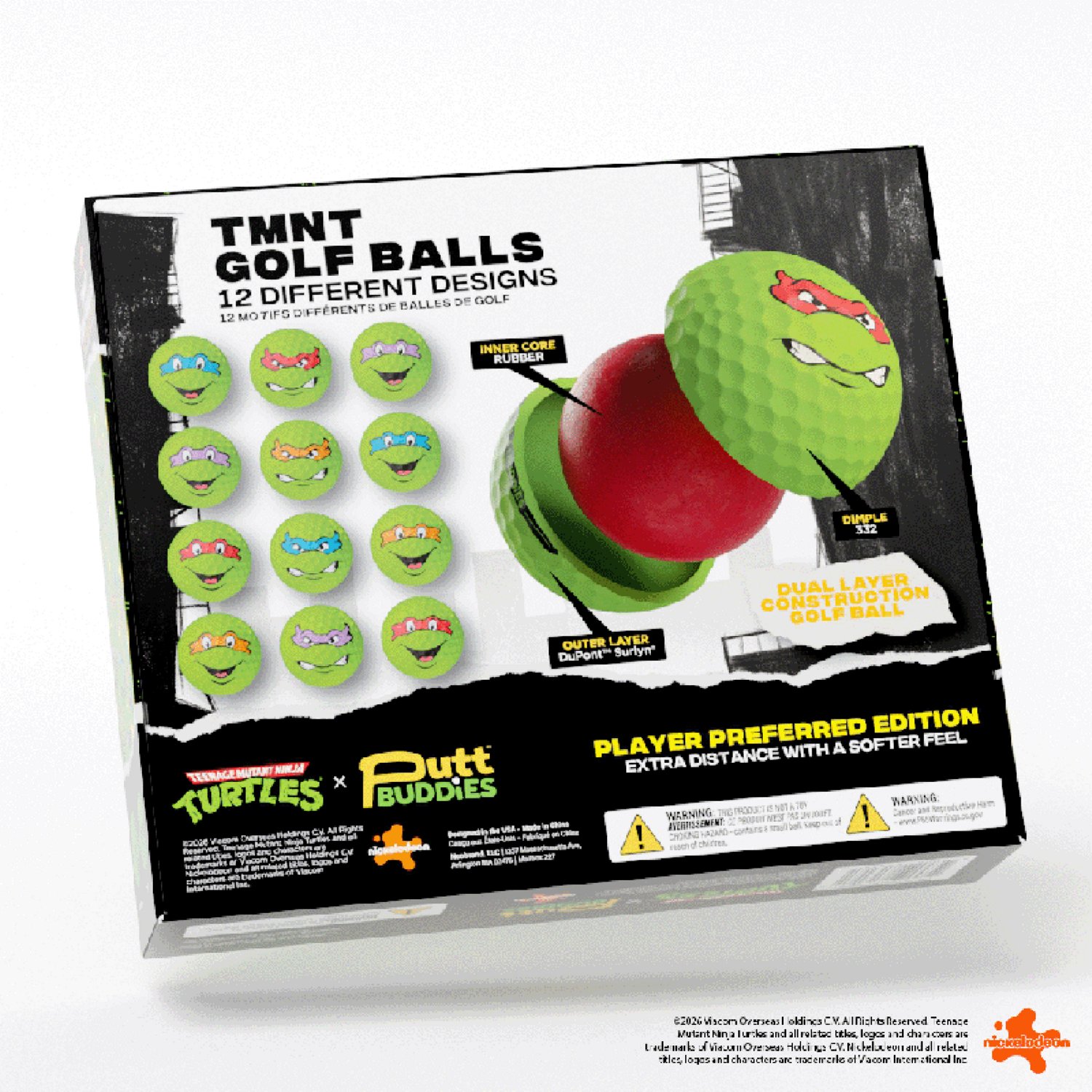 PuttBuddies Pro Version Teenage Mutant Ninja Turtles™ Golf Balls 12 ...