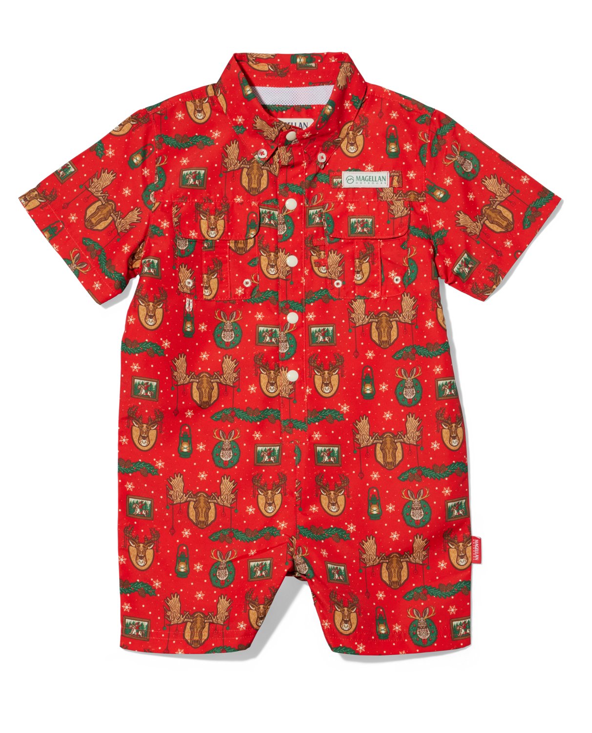 Magellan Outdoors Toddler Boys' Holiday Hunting Wall Short Sleeve Shortall