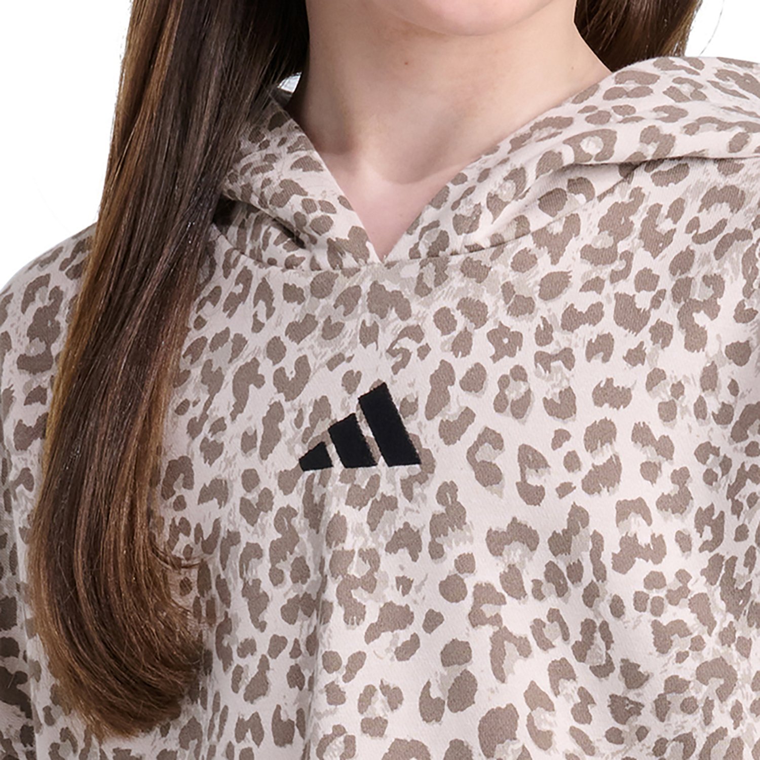 adidas Girls' Allover Print Pleaded Sleeve Pullover Hoodie - view number 4