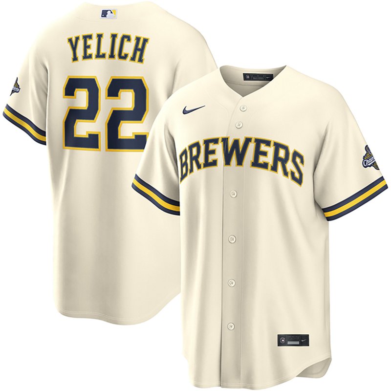Christian Yelich Milwaukee Brewers 2026 World Series Champions Nike Men's MLB Replica Jersey in Brown | RP260IM46MZ-YZ4