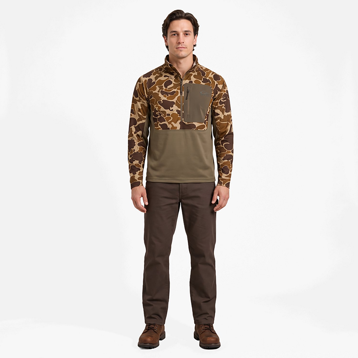 Drake Men's EST Performance 1/2 Zip Camo Hoodie - view number 5