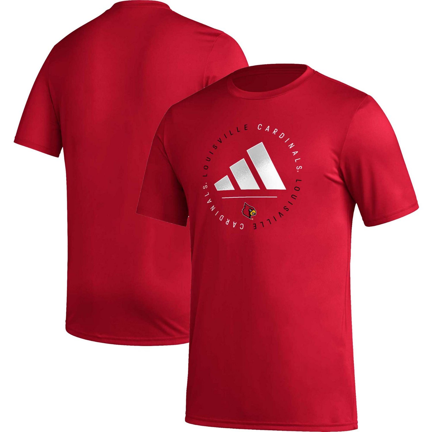 adidas Louisville Cardinals Stripe Up AEROREADY Pregame T-Shirt | Academy