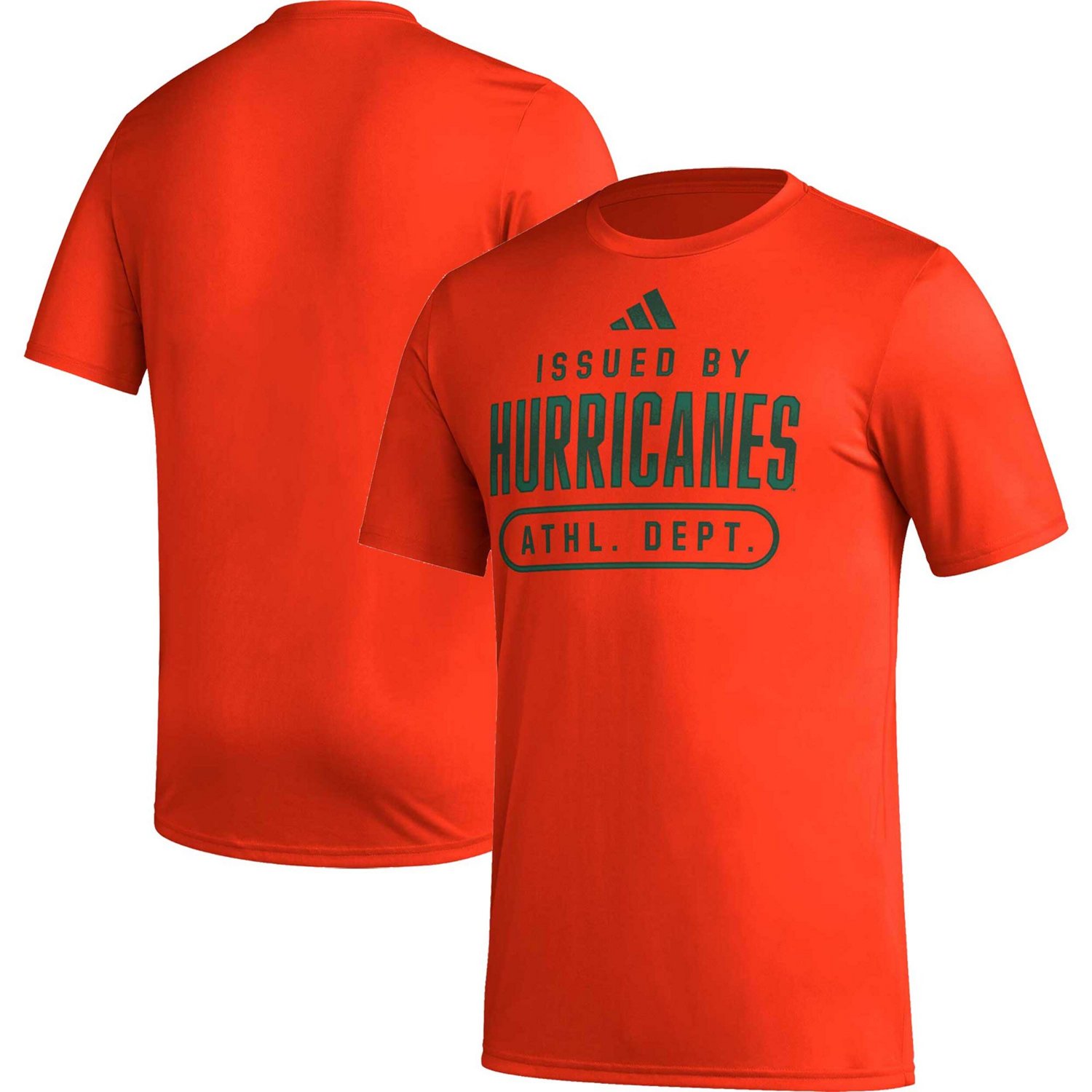 adidas Miami Hurricanes AEROREADY Pregame T-Shirt | Academy