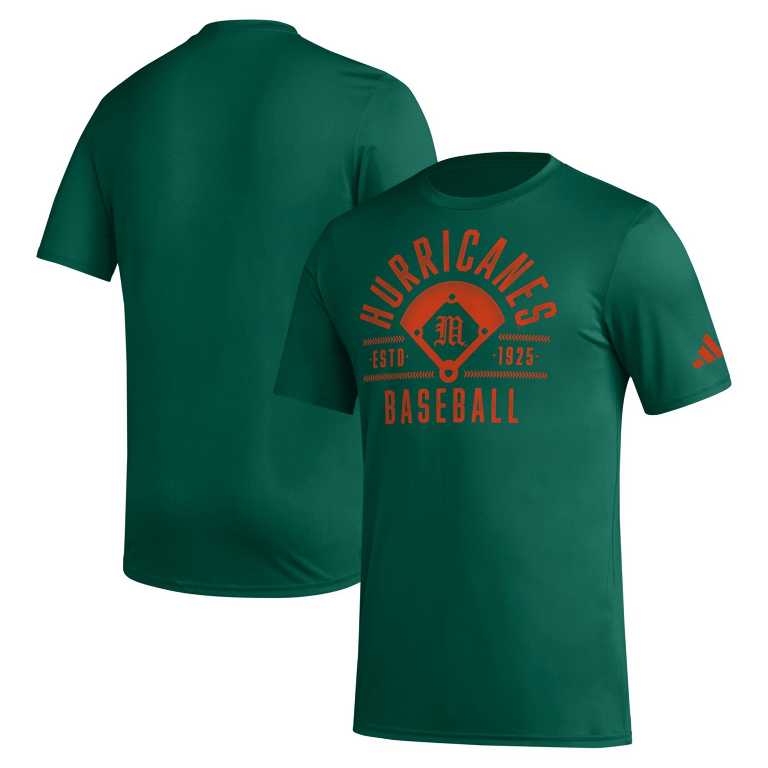 Adidas Miami Hurricanes Exit Velocity Baseball Pregame AEROREADY T ...