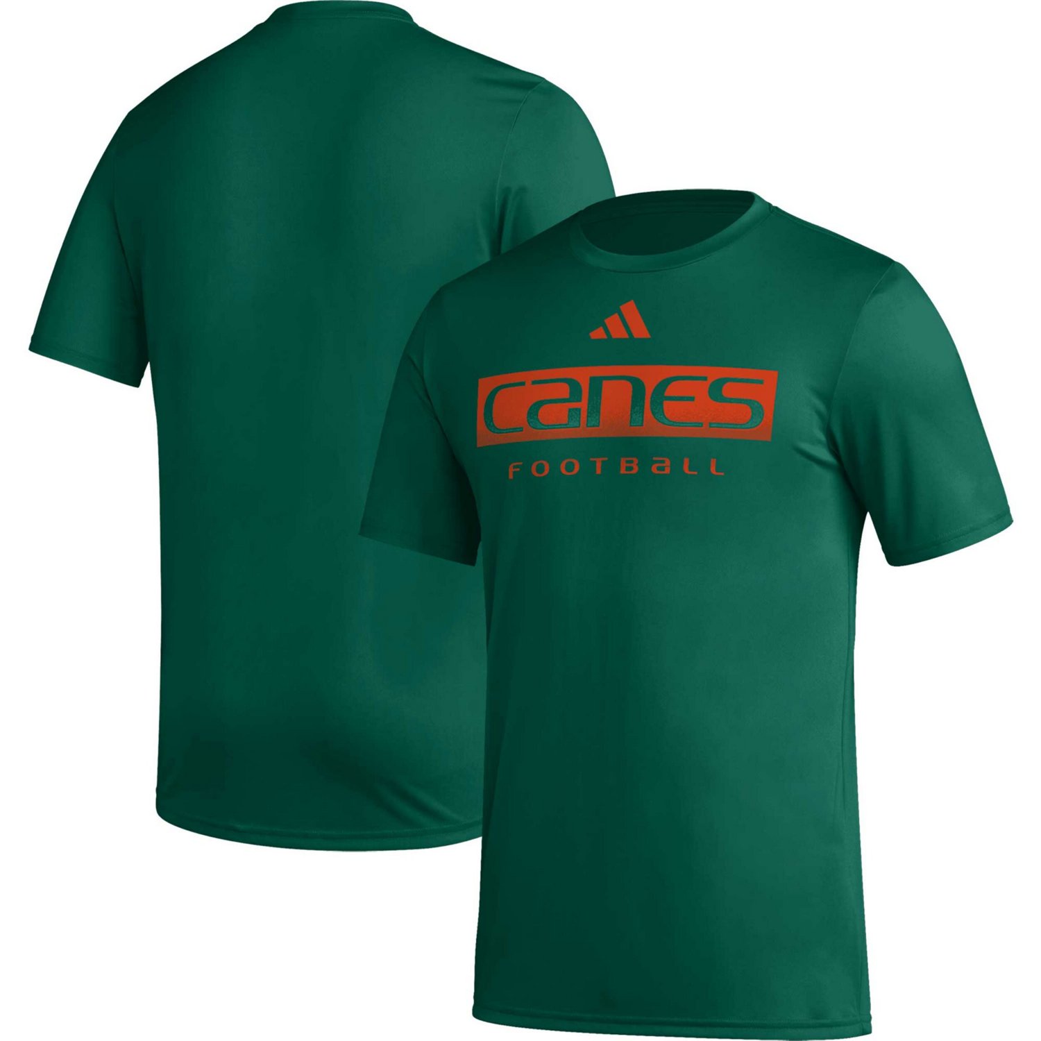 Adidas Miami Hurricanes Football Practice AEROREADY Pregame T-Shirt ...