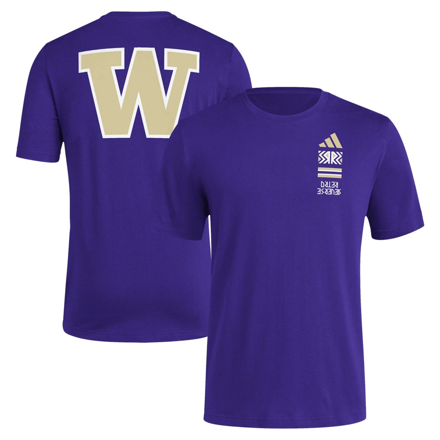 adidas Washington Huskies Reverse Retro Baseball 2 Hit T-Shirt | Academy