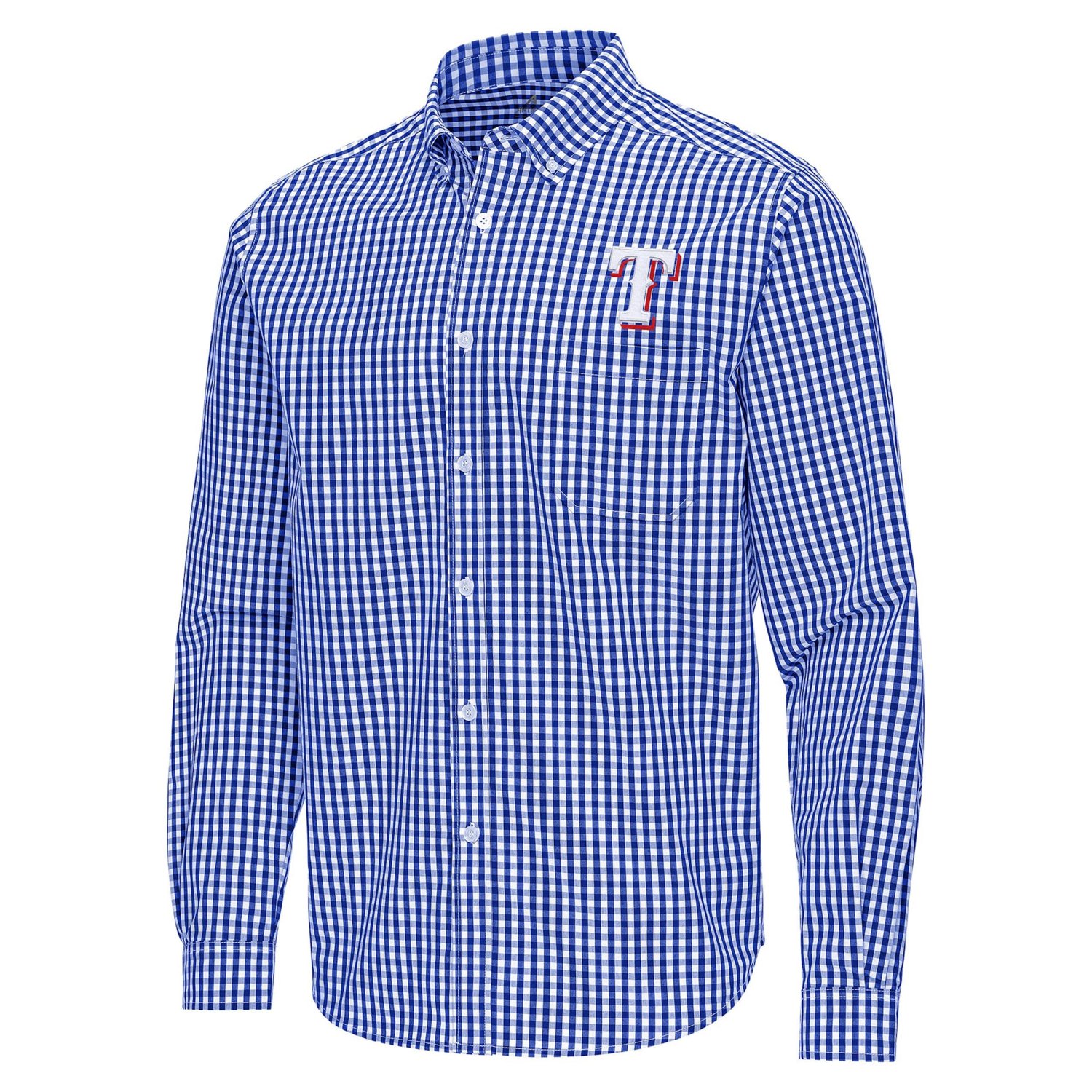 Antigua Texas Rangers Ellis Woven Tri-Blend Button-Down Shirt | Academy