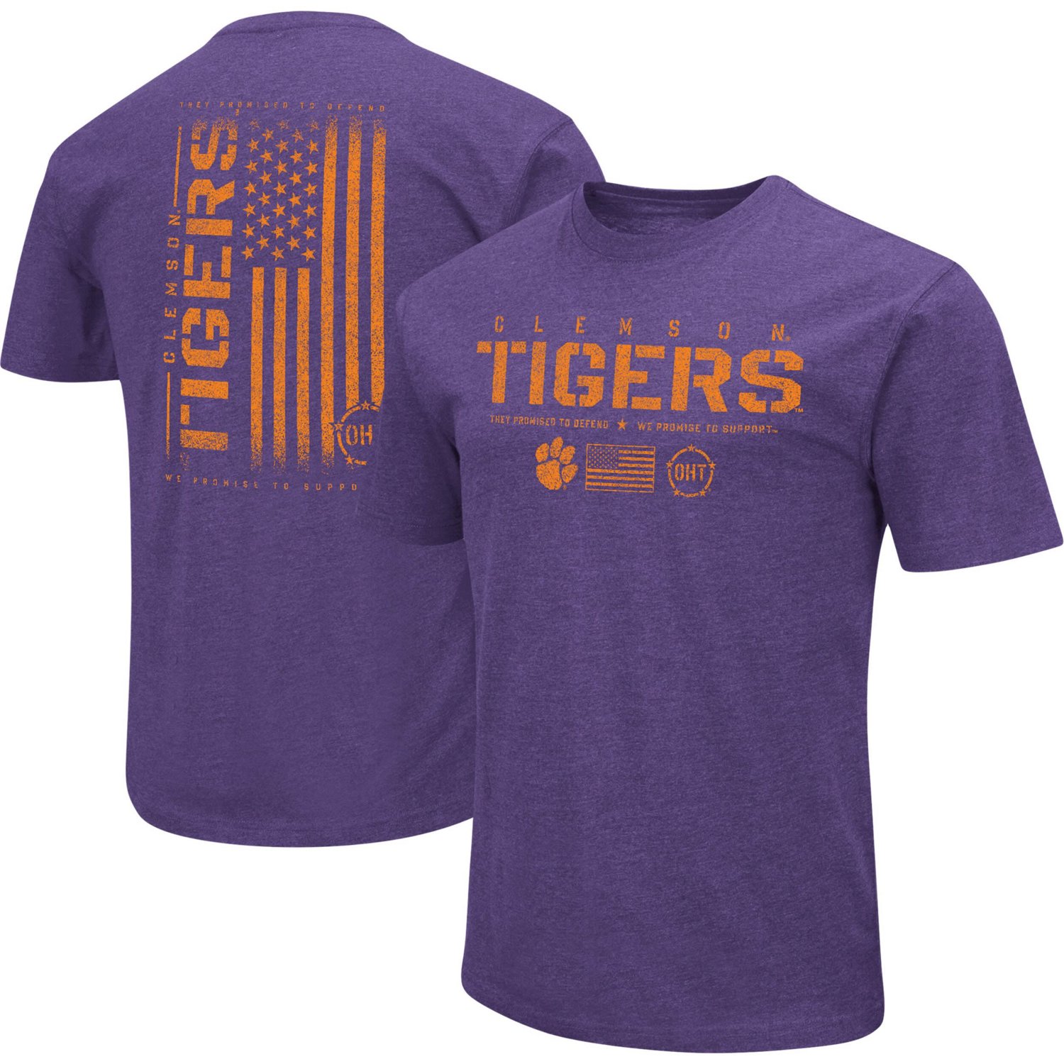 Colosseum Heather Clemson Tigers OHT Military Appreciation Flag 20 T ...