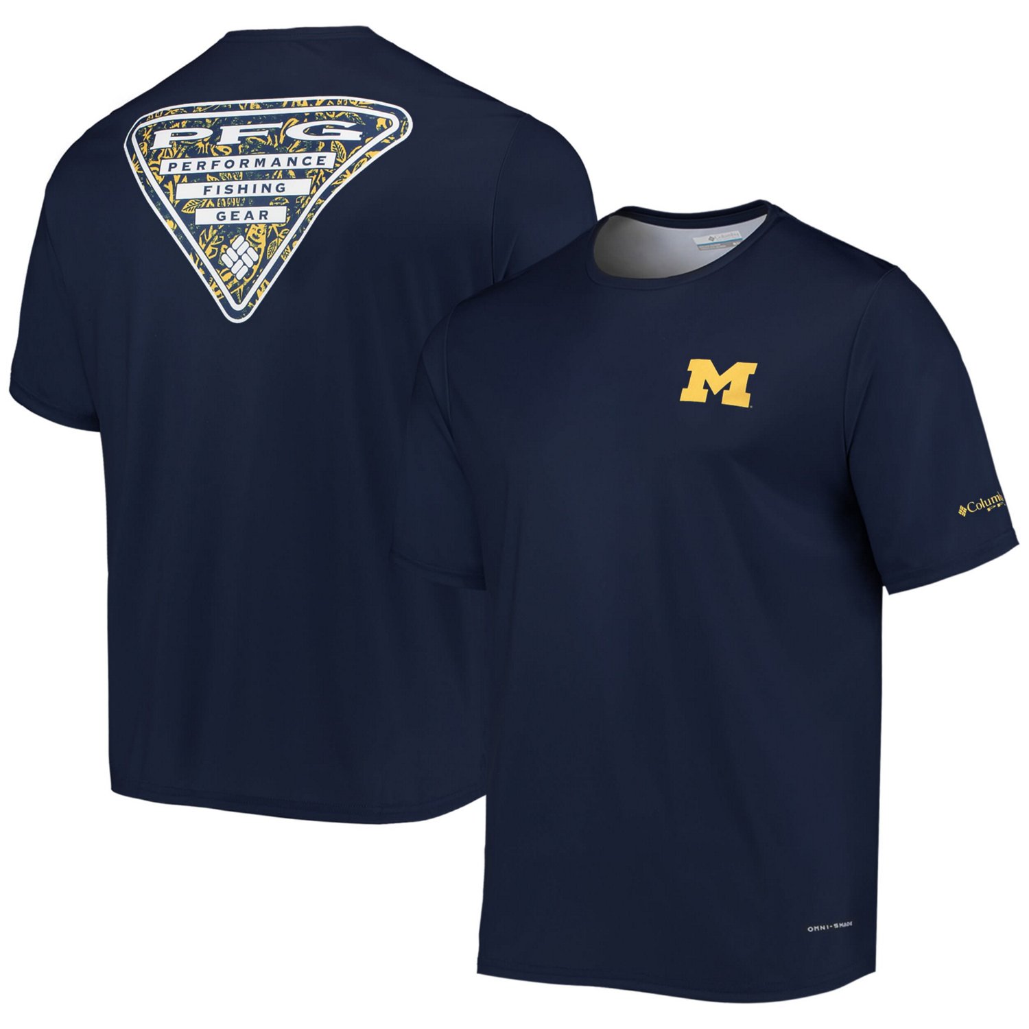 Columbia Michigan Wolverines Terminal Tackle Omni-Shade T-Shirt | Academy