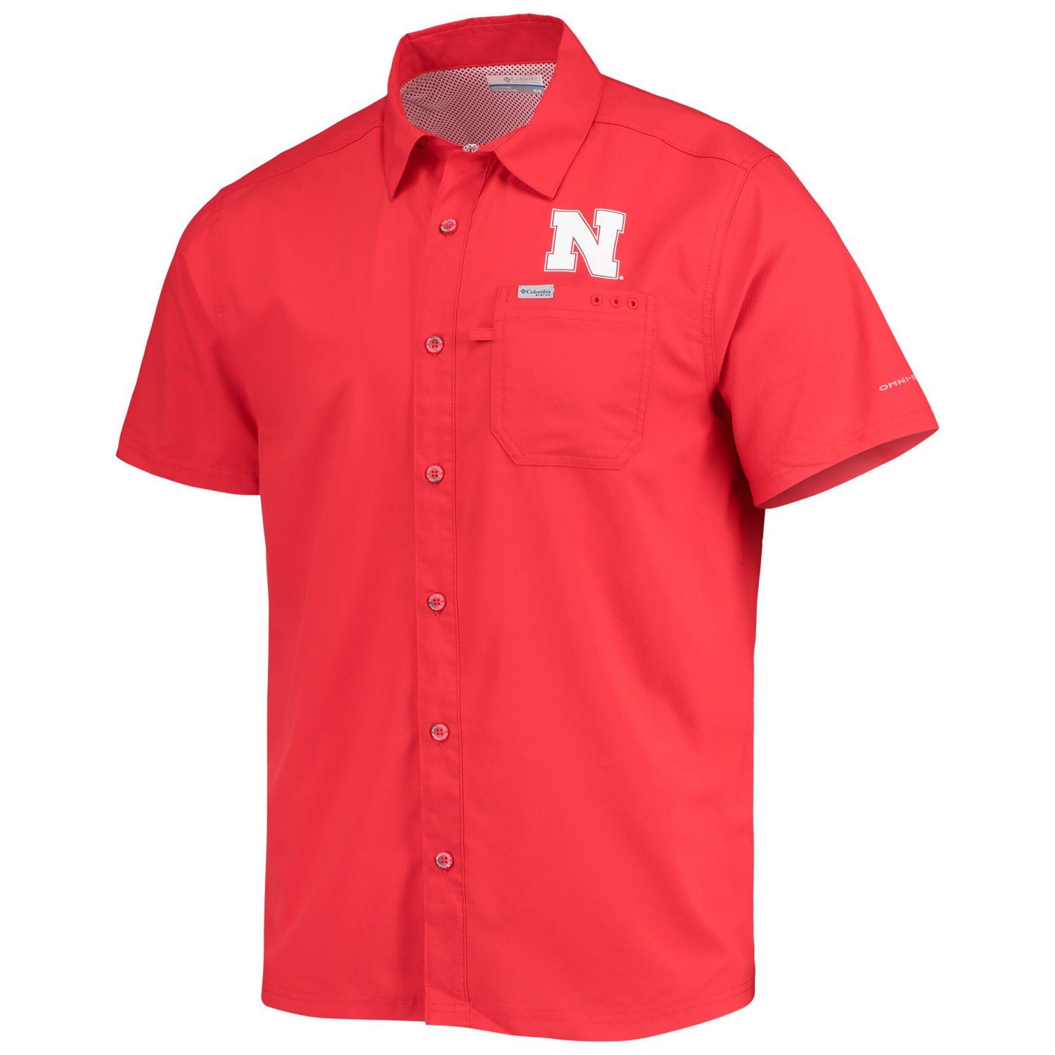 Columbia PFG Nebraska Huskers Slack Tide Camp Button-Up Shirt | Academy