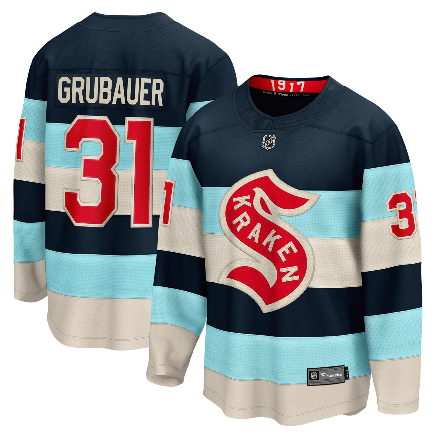 Fanatics Branded Philipp Grubauer Deep Sea Seattle Kraken 2024 NHL