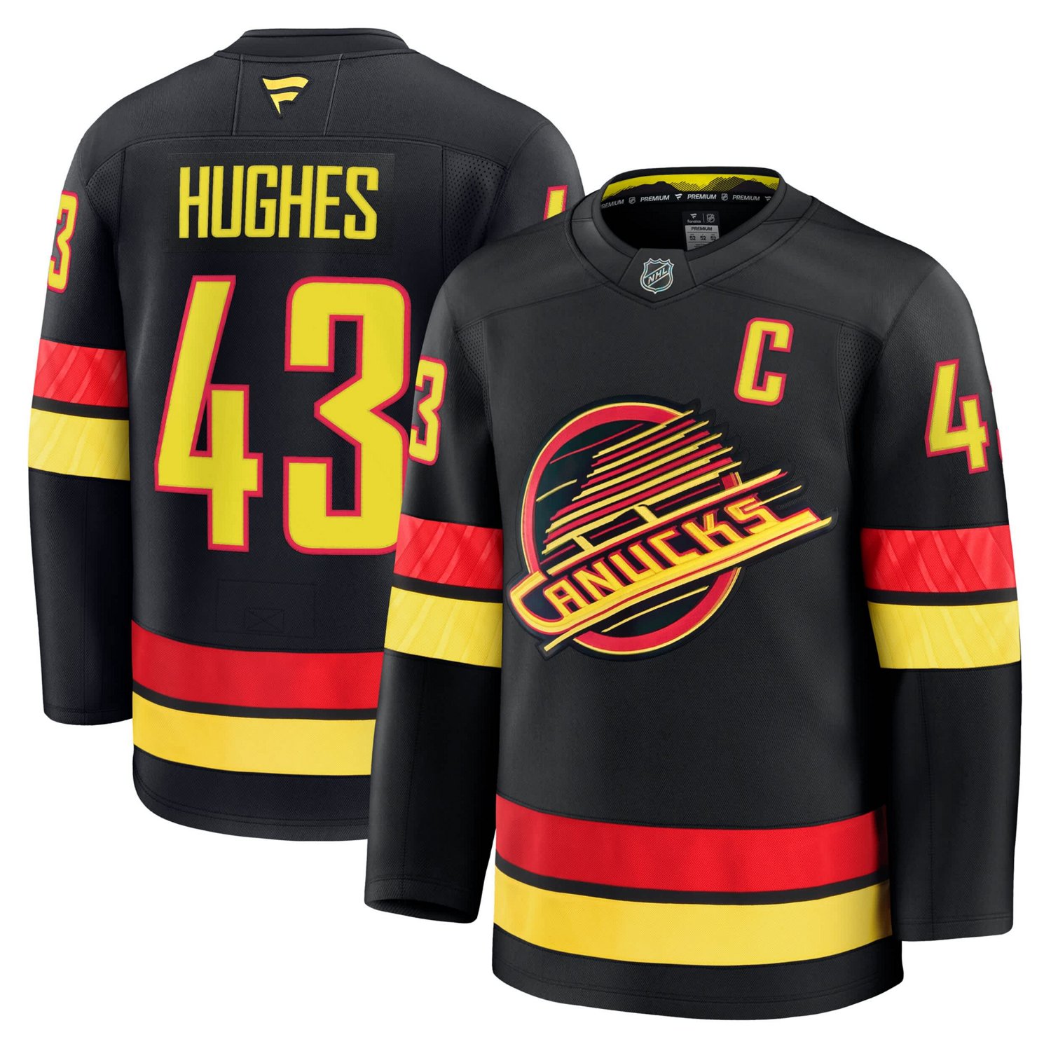 Fanatics Quinn Hughes Vancouver Canucks Alternate Premium Jersey Academy