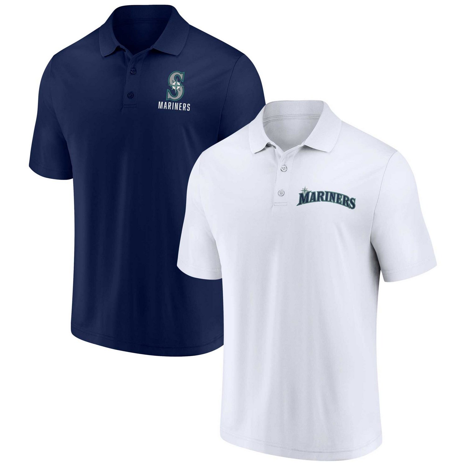 Fanatics White Seattle Mariners Two-Pack Logo Lockup Polo Set | Academy