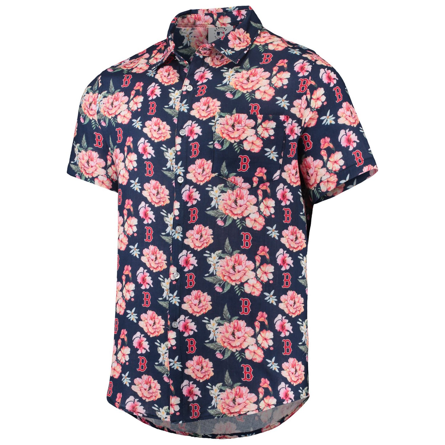 FOCO Boston Red Sox Floral Linen Button-Up Shirt | Academy