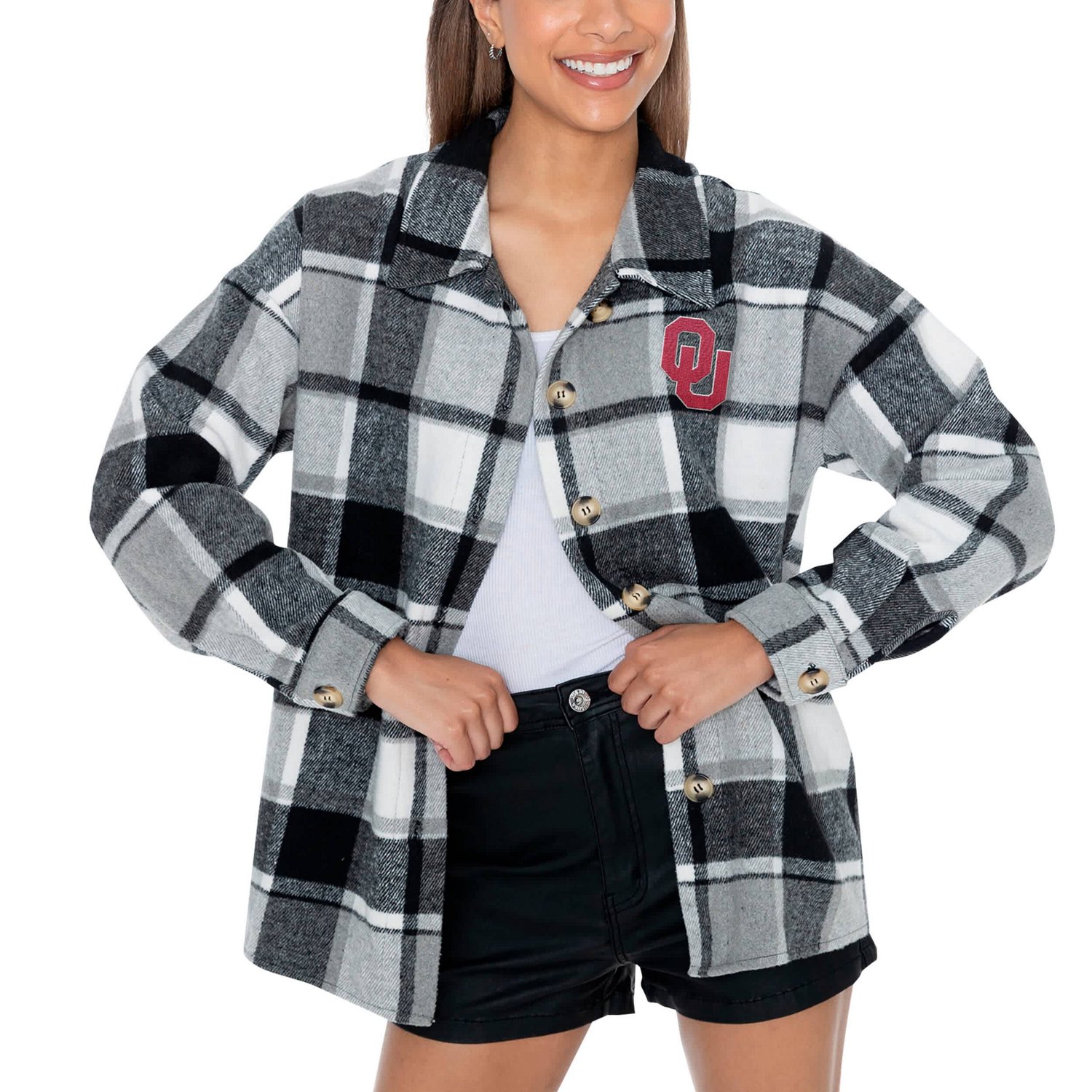 Gameday Couture Oklahoma Sooners End Zone Game Flannel Button-Up Shirt ...