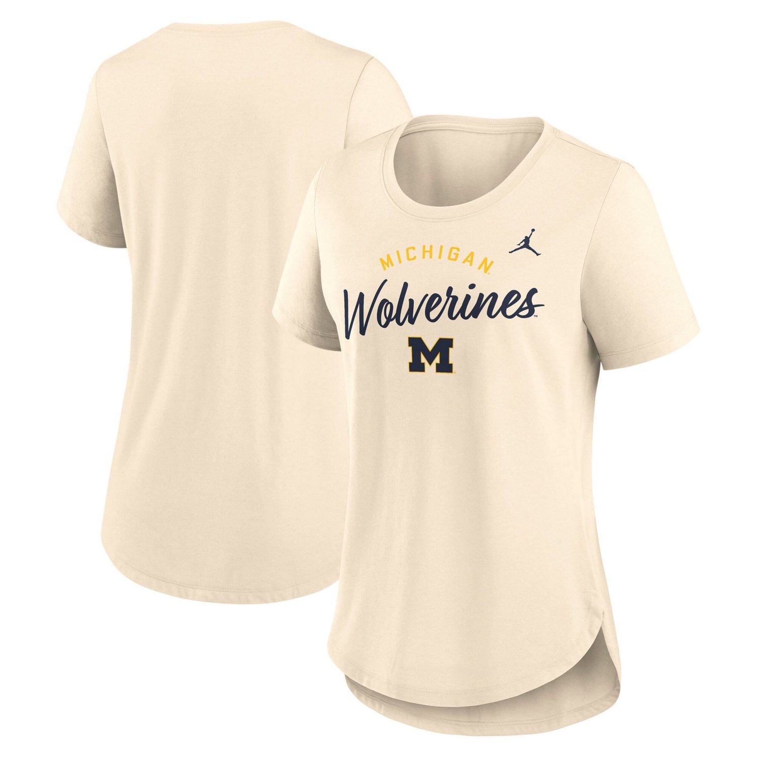 Jordan Brand Michigan Wolverines Script Logo Tri-Blend T-Shirt | Academy