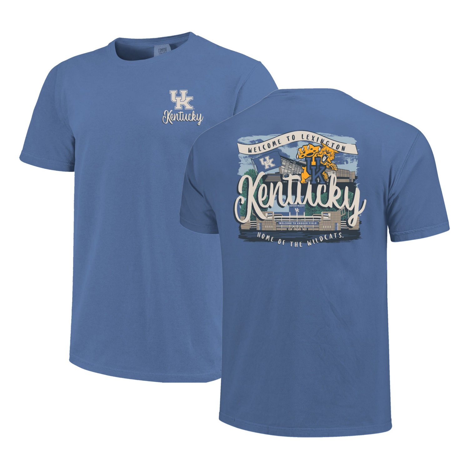 Kentucky Wildcats Comfort Colors Campus Scene Drawing Script T-Shirt ...