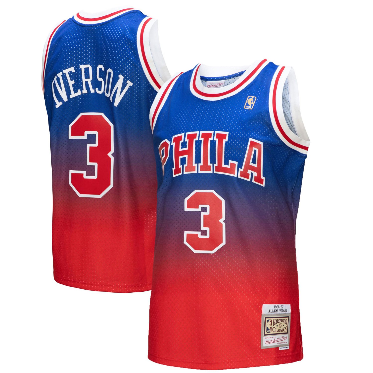 Mitchell Ness Allen Iverson /Royal Philadelphia 76ers 1996/97 Hardwood ...