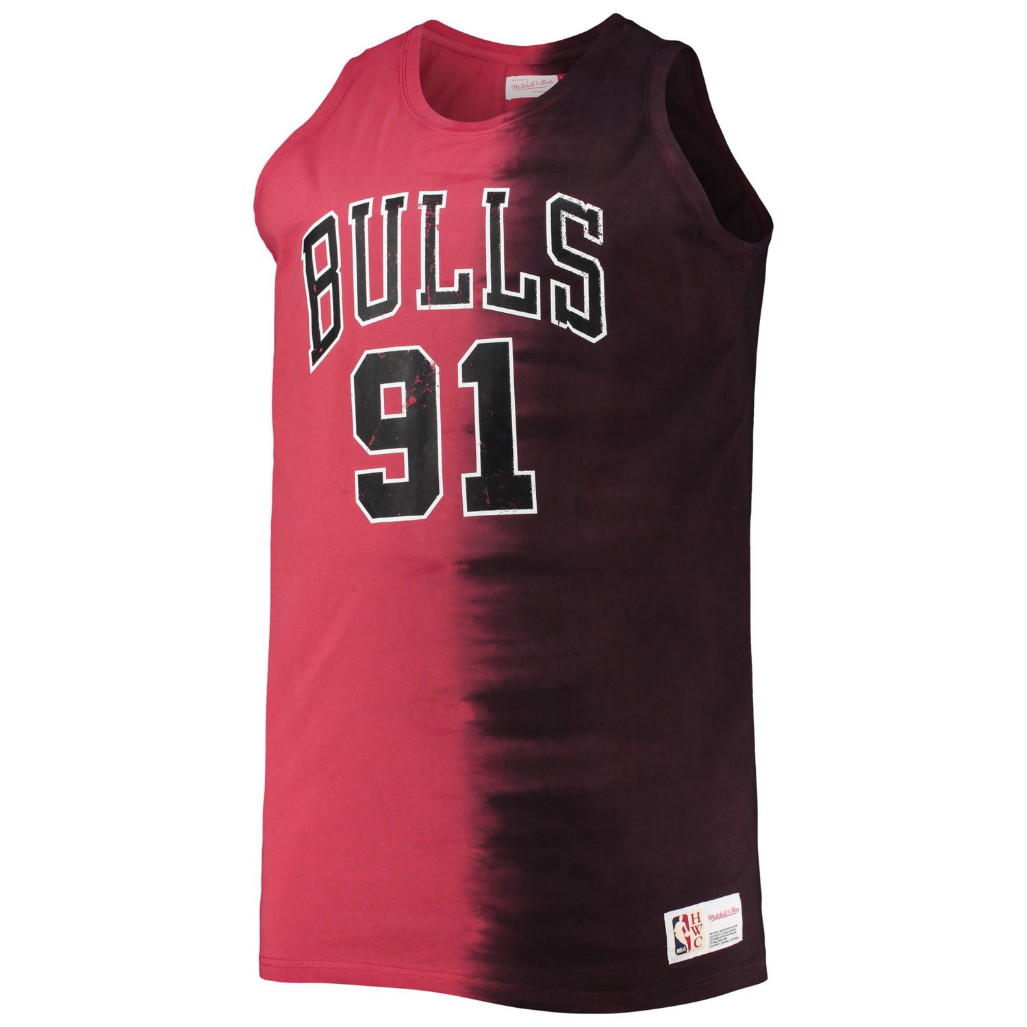 Mitchell Ness Dennis Rodman /Red Chicago Bulls Big Tall Profile Tie-Dye ...