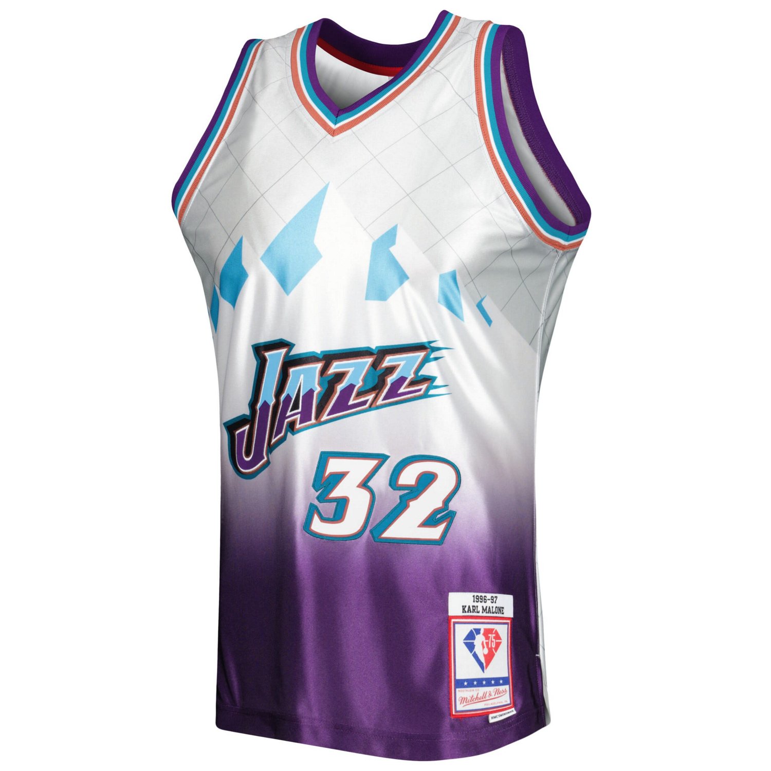 Mitchell Ness Karl Malone Utah Jazz 1996/97 Hardwood Classics 75th ...