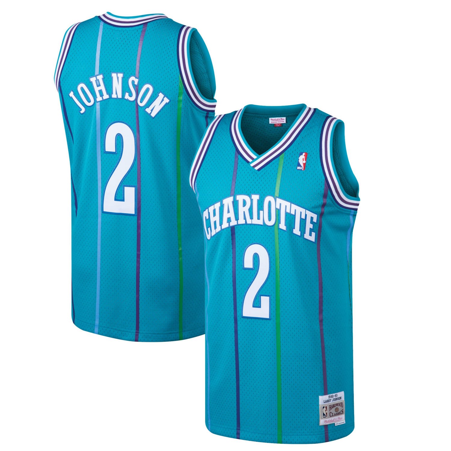 Mitchell Ness Larry Johnson Charlotte Hornets 1992/93 Hardwood Classics ...