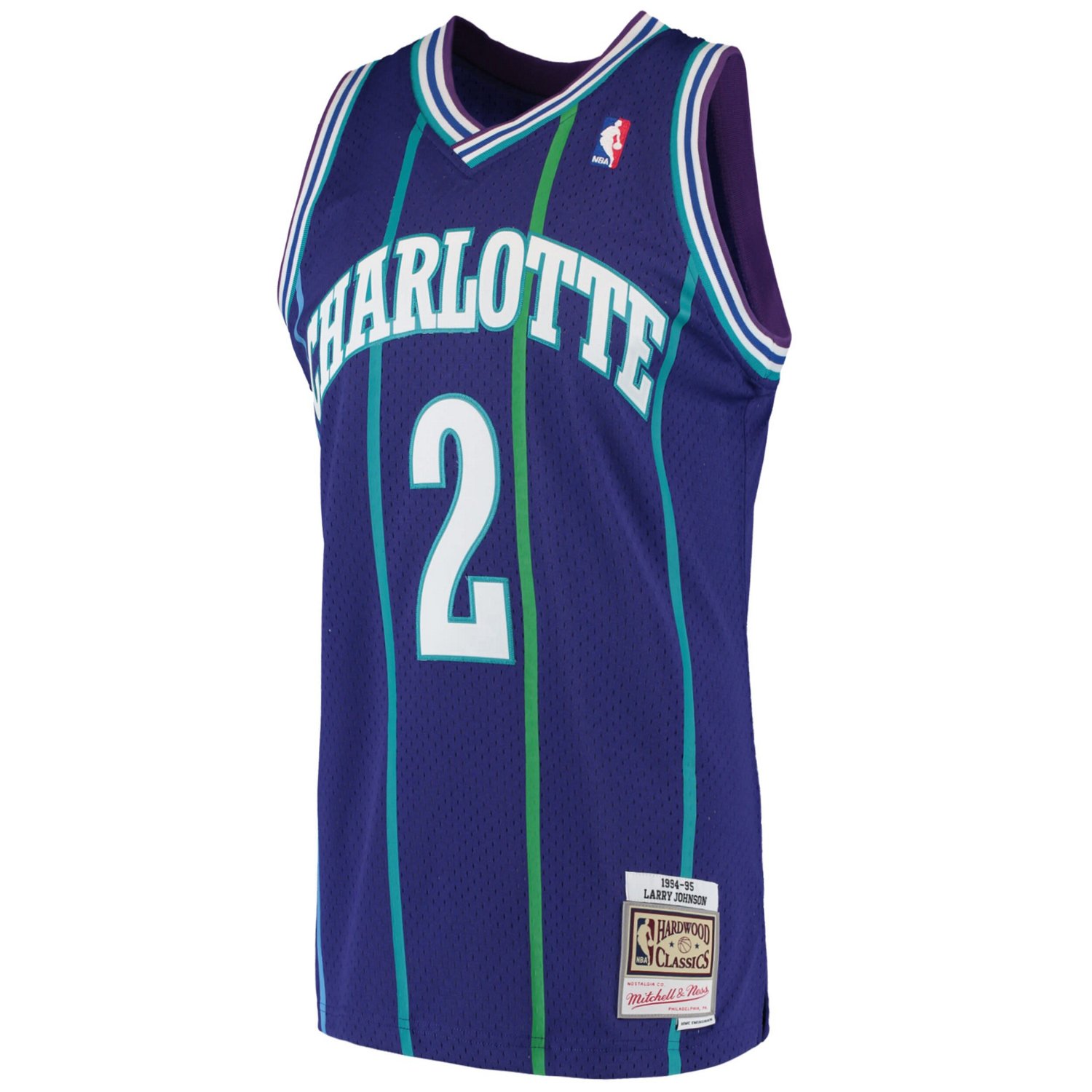 Mitchell Ness Larry Johnson Charlotte Hornets 1994/95 Hardwood Classics ...