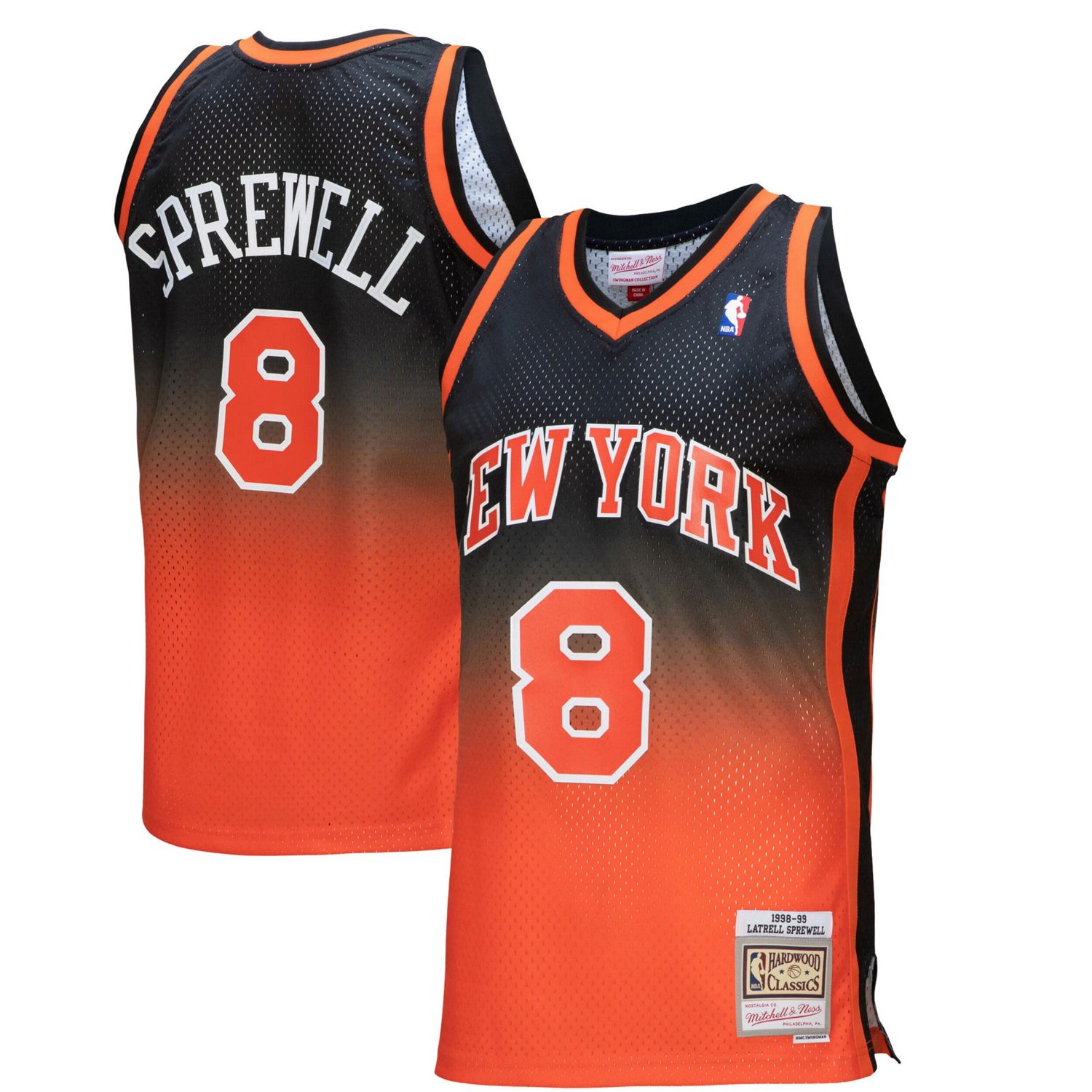 Mitchell Ness Latrell Sprewell /Black New York Knicks 1998/99 Hardwood ...