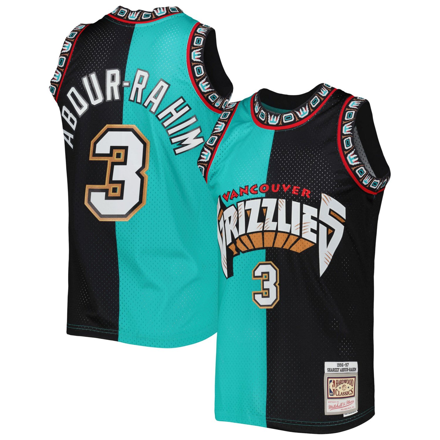 Mitchell Ness Shareef Abdur-Rahim /Black Vancouver Grizzlies Hardwood ...