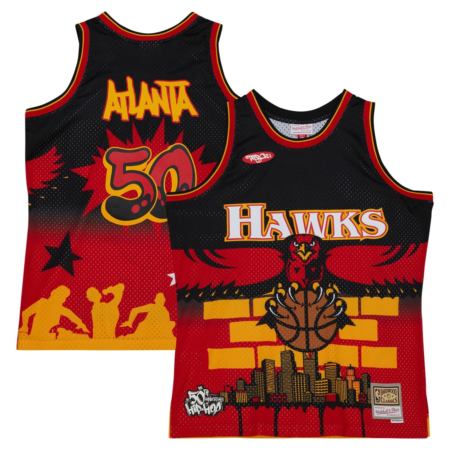 Mitchell Ness x Tats Cru Atlanta Hawks Hardwood Classics Fashion Jersey ...