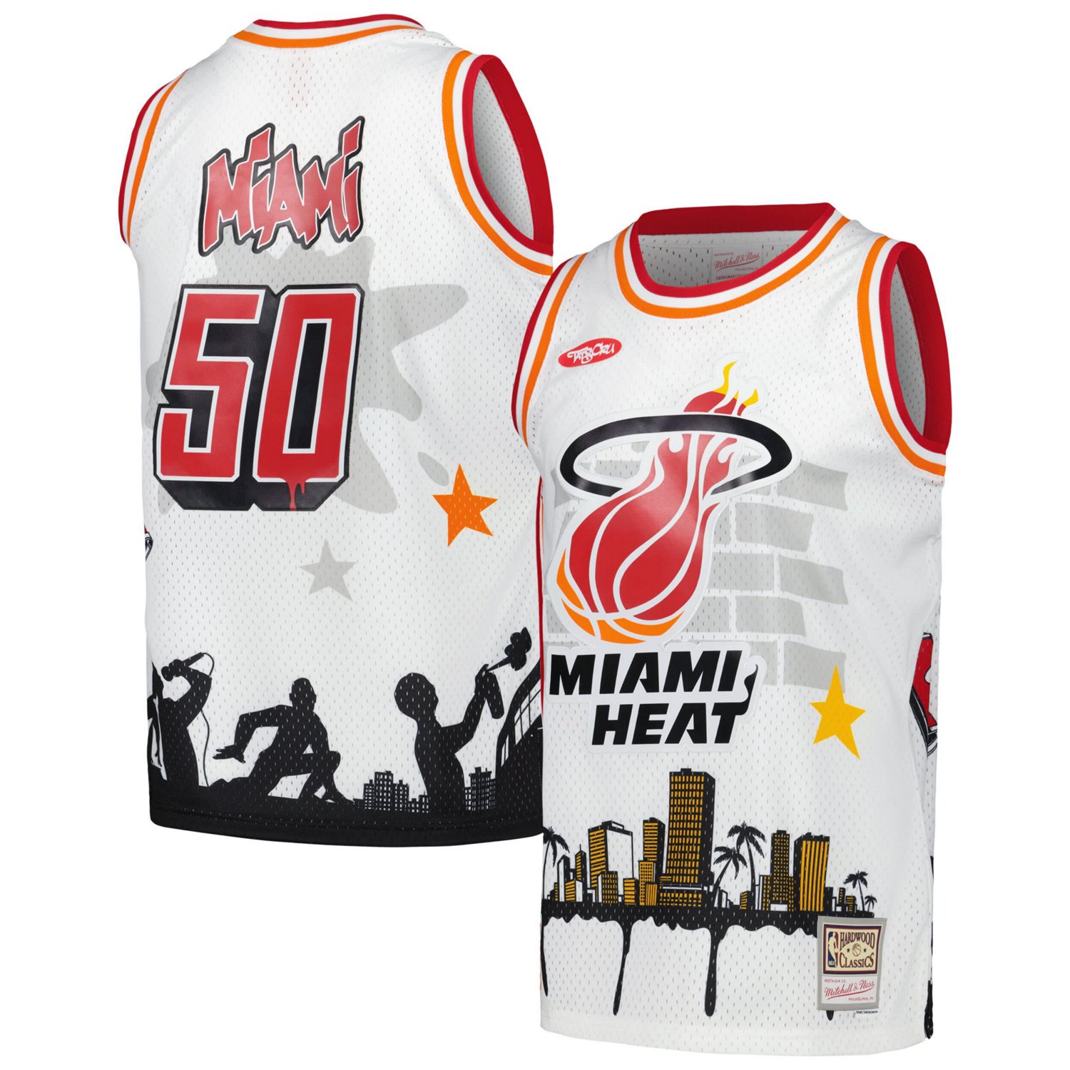 Mitchell Ness x Tats Cru Miami Heat Hardwood Classics Fashion Jersey ...