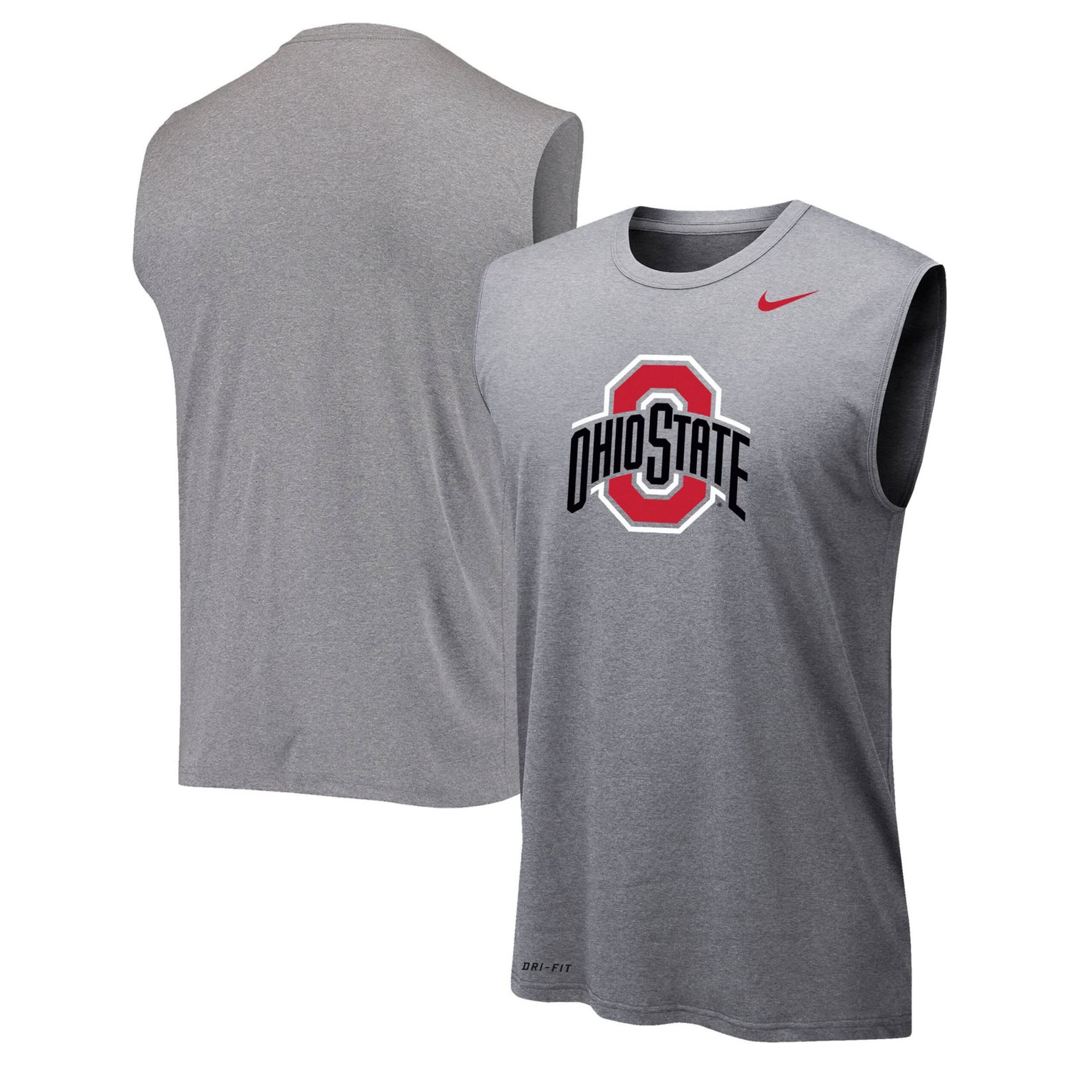 Nike Heathered Gray Ohio State Buckeyes Performance Legend Tank Top ...