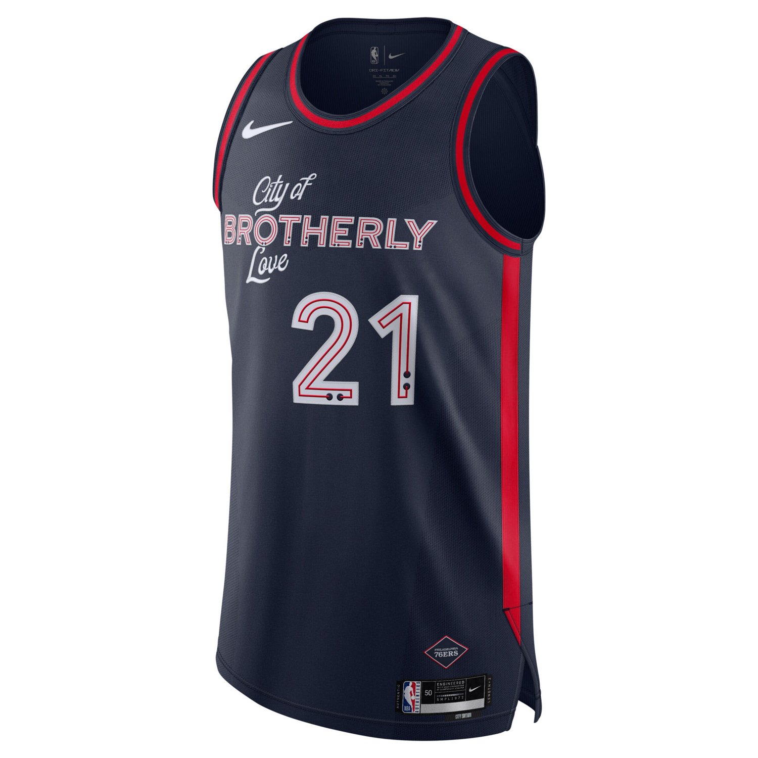 Nike Joel Embiid Philadelphia 76ers Authentic Jersey - City Edition ...