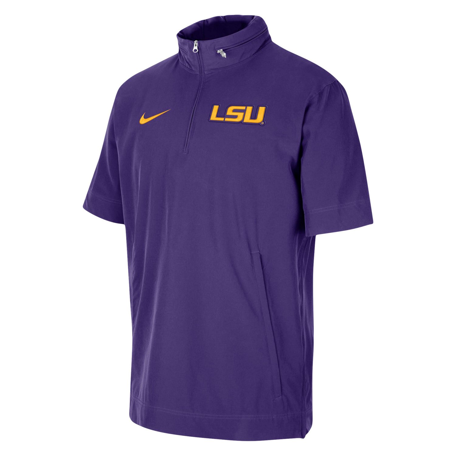 Nike LSU Tigers Coaches Half-Zip Short Sleeve Jacket | Academy