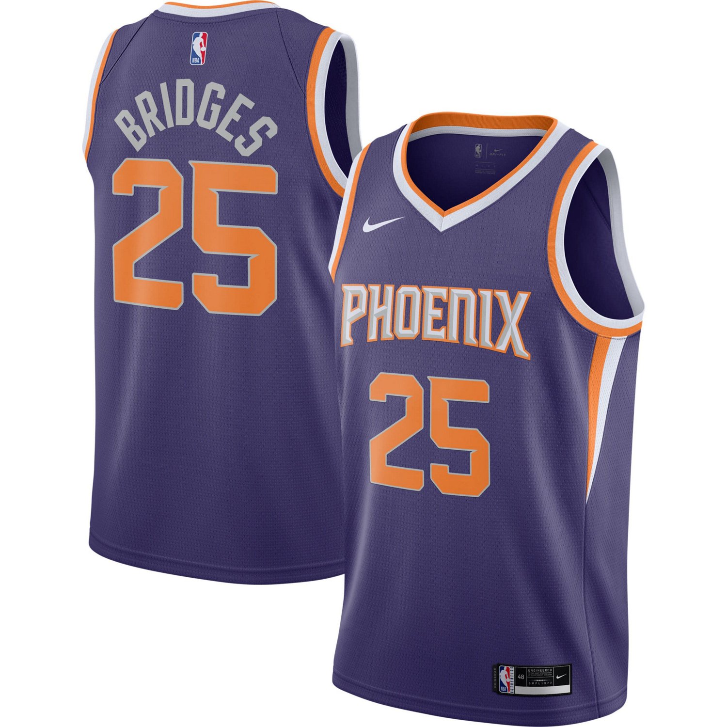 Nike Mikal Bridges Phoenix Suns 2020/21 Swingman Player Jersey - Icon ...