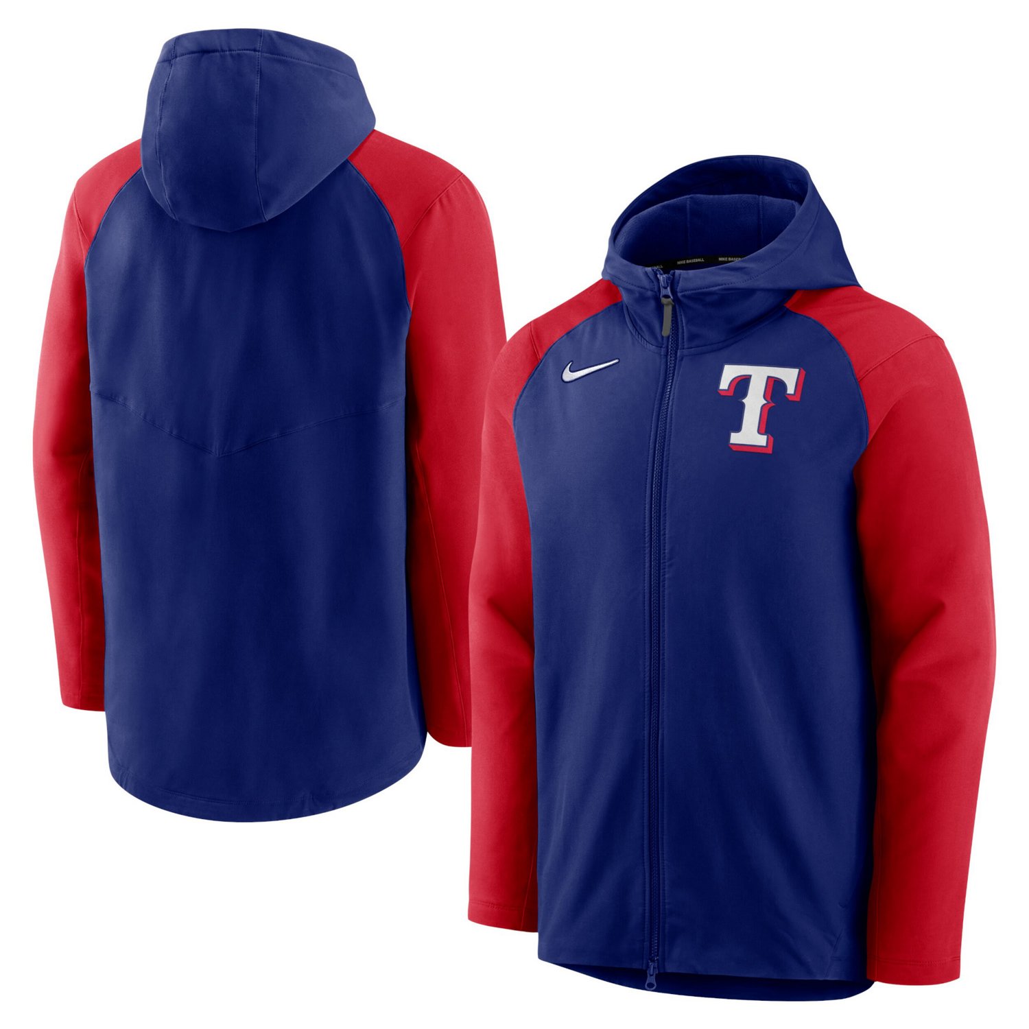 Nike Red Texas Rangers Authentic Collection Performance Raglan Full-Zip ...