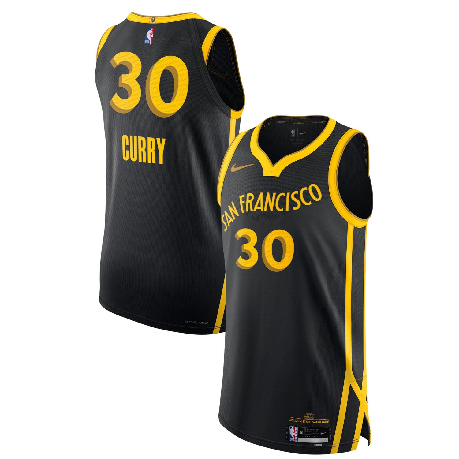 Nike Stephen Curry Golden State Warriors Authentic Jersey - City ...