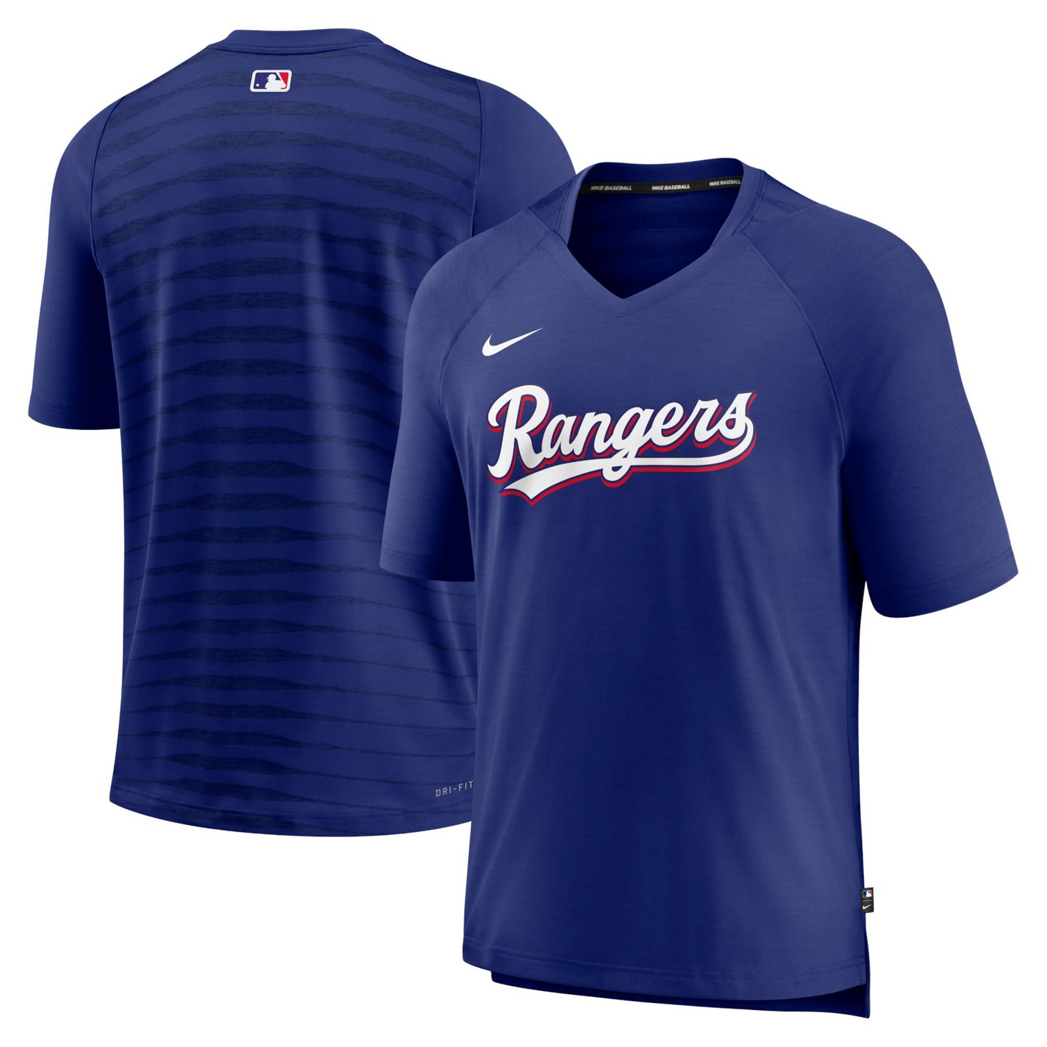 Nike Texas Rangers Authentic Collection Pregame Raglan Performance V ...