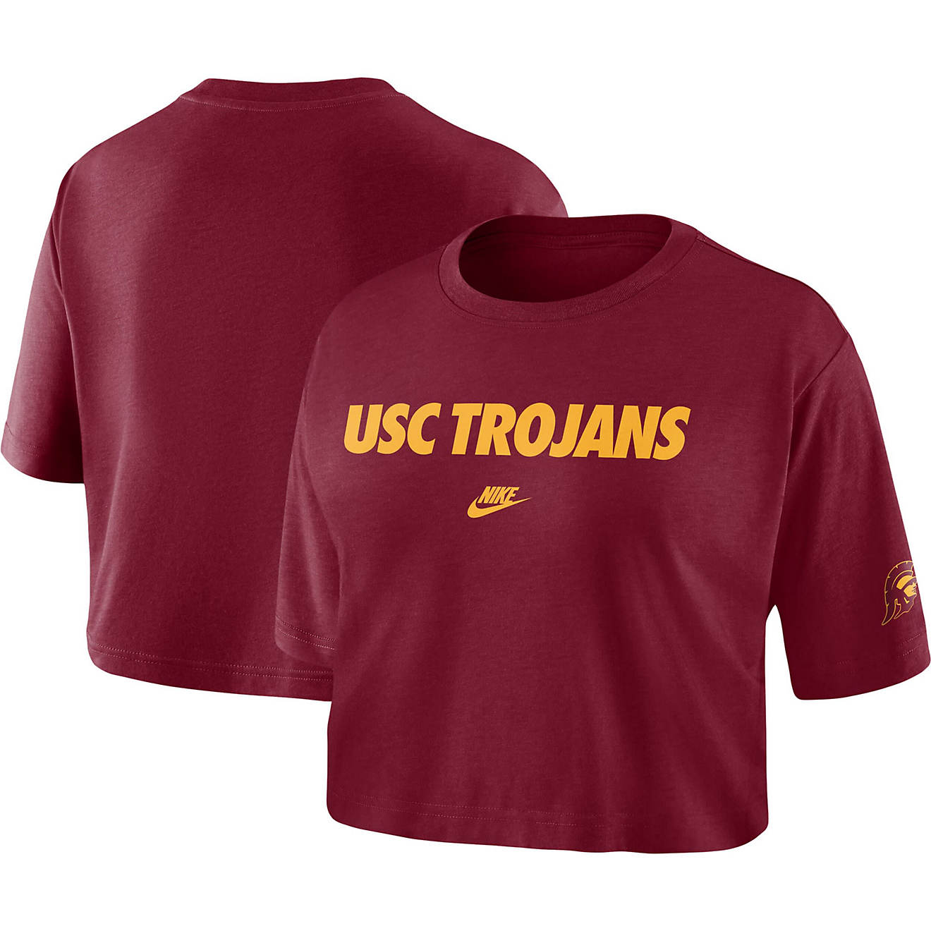 Nike USC Trojans Wordmark Cropped T-Shirt | Academy