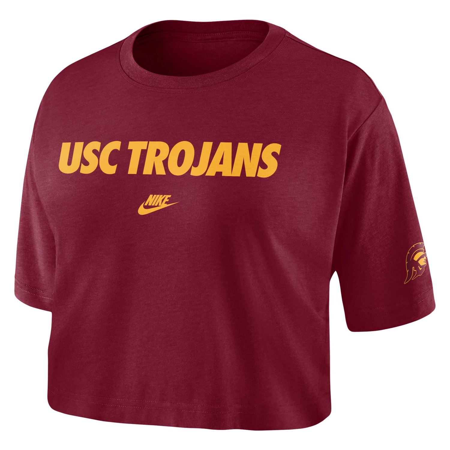 Nike USC Trojans Wordmark Cropped T-Shirt | Academy