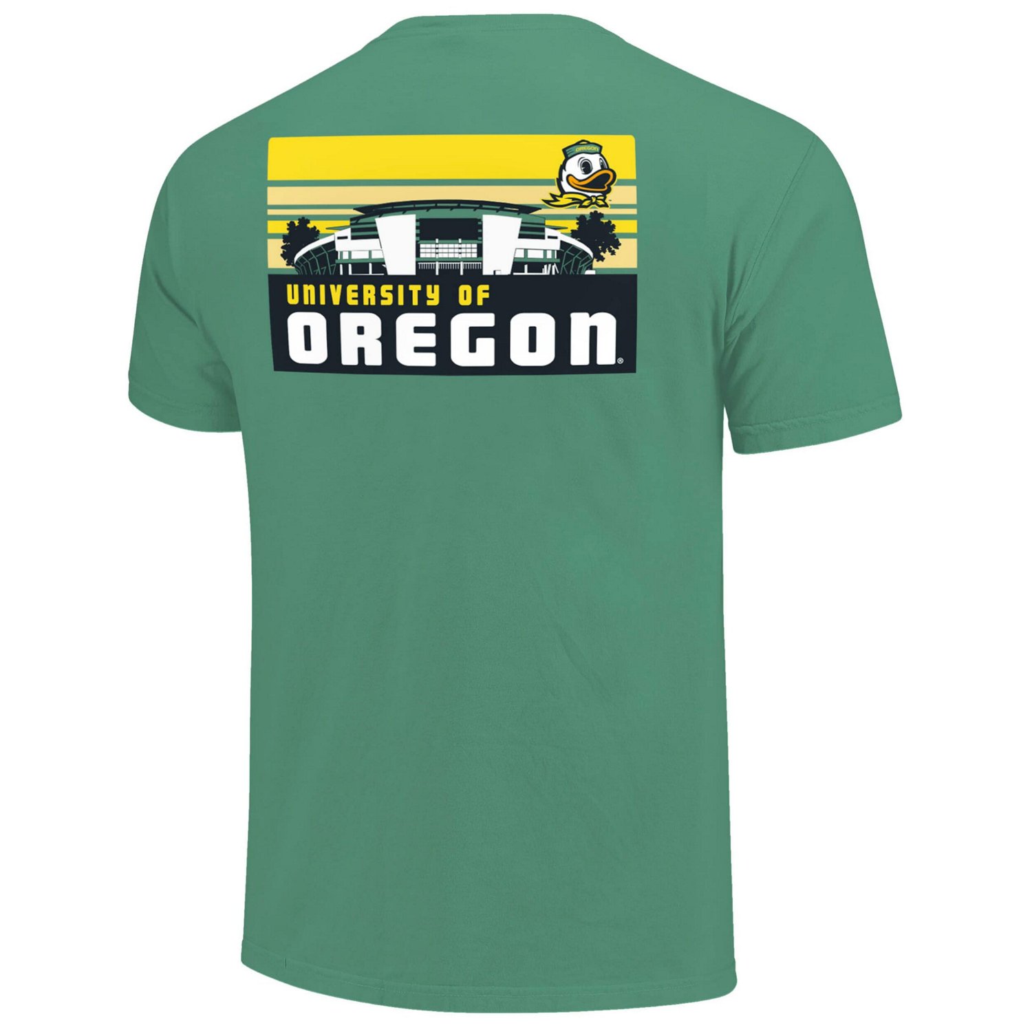 Oregon Ducks Striped Campus Skyline T-Shirt | Academy