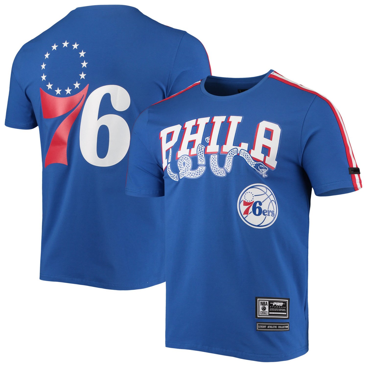 Pro Standard /Red Philadelphia 76ers Mesh Capsule Taping TShirt Academy