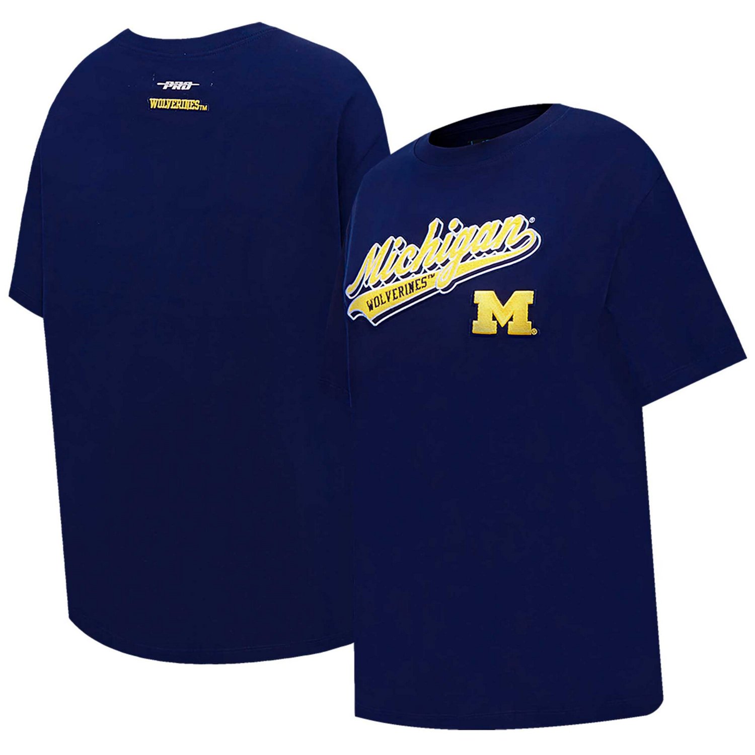 Pro Standard Michigan Wolverines Script Tail Oversized Boyfriend T ...