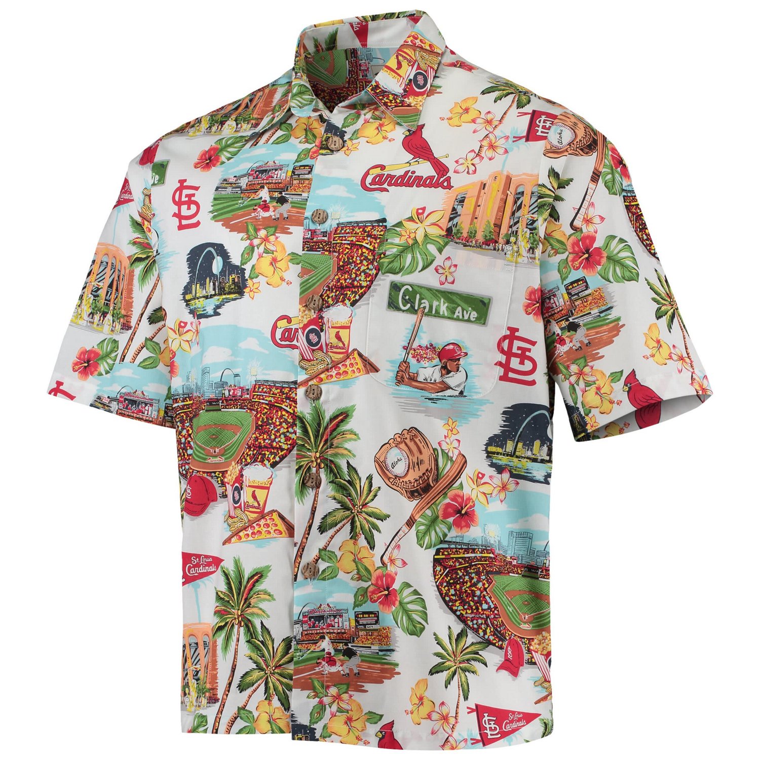 Reyn Spooner St Louis Cardinals Logo Scenic Button-Up Shirt | Academy