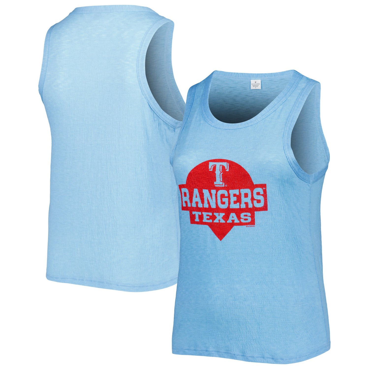 Soft as a Grape Texas Rangers Plus Size High Neck Tri-Blend Tank Top ...